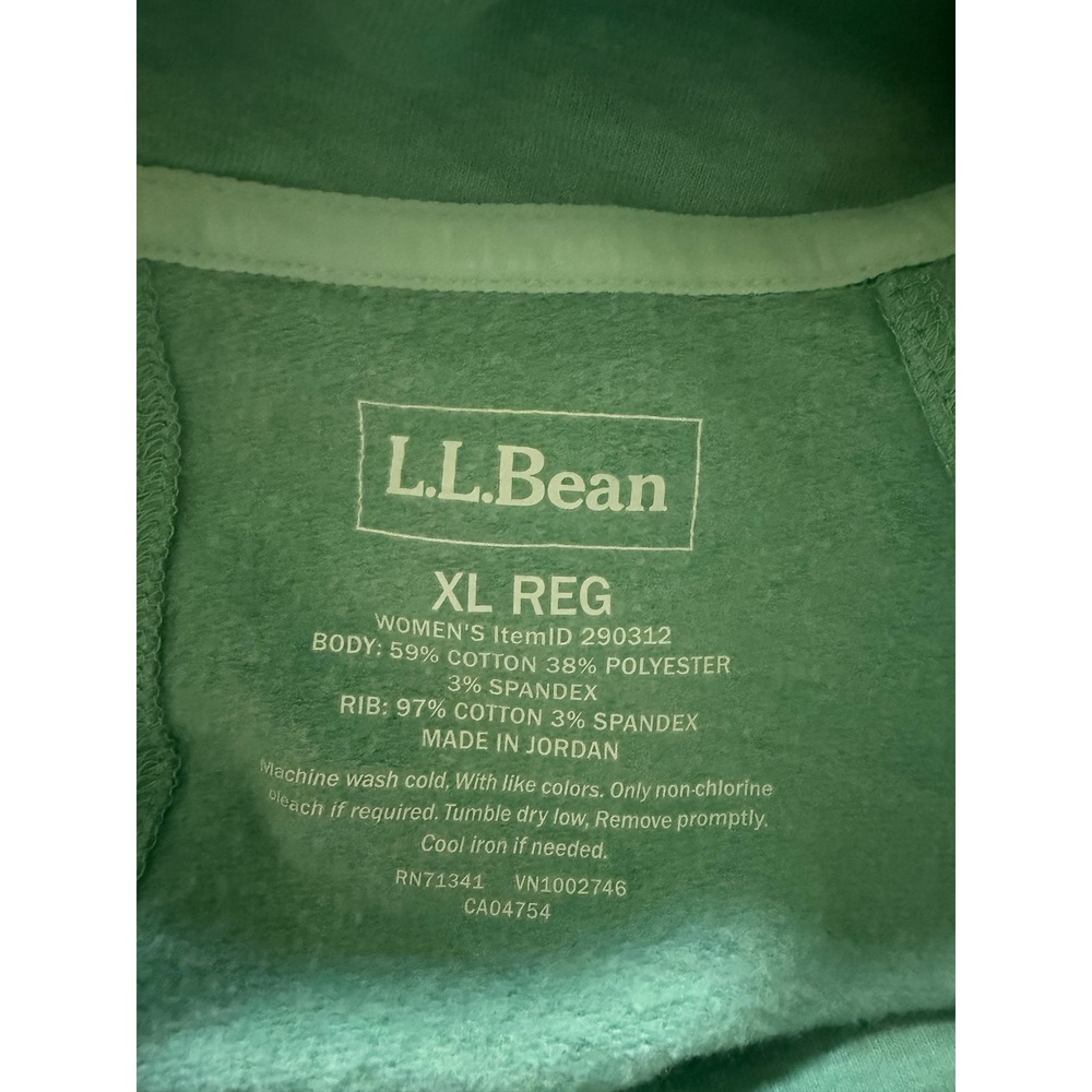 LL Bean Women XL Seafoam Green Cowl Neck Pullover Sweatshirt Thumbholes 290312 - Picture 5 of 13
